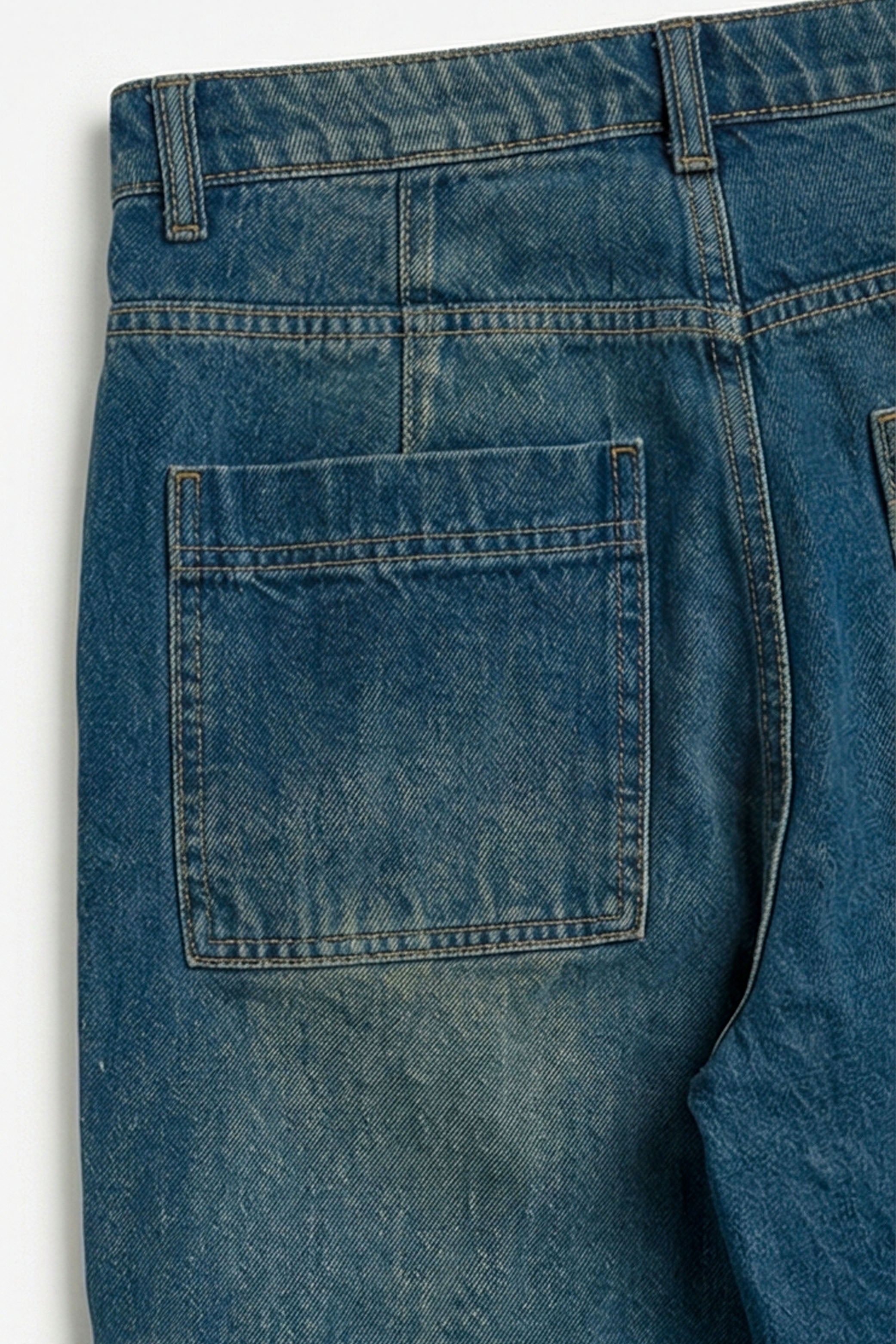 Blue Vintage Washed Utility Cargo Denim Jeans - Hustle N Holla