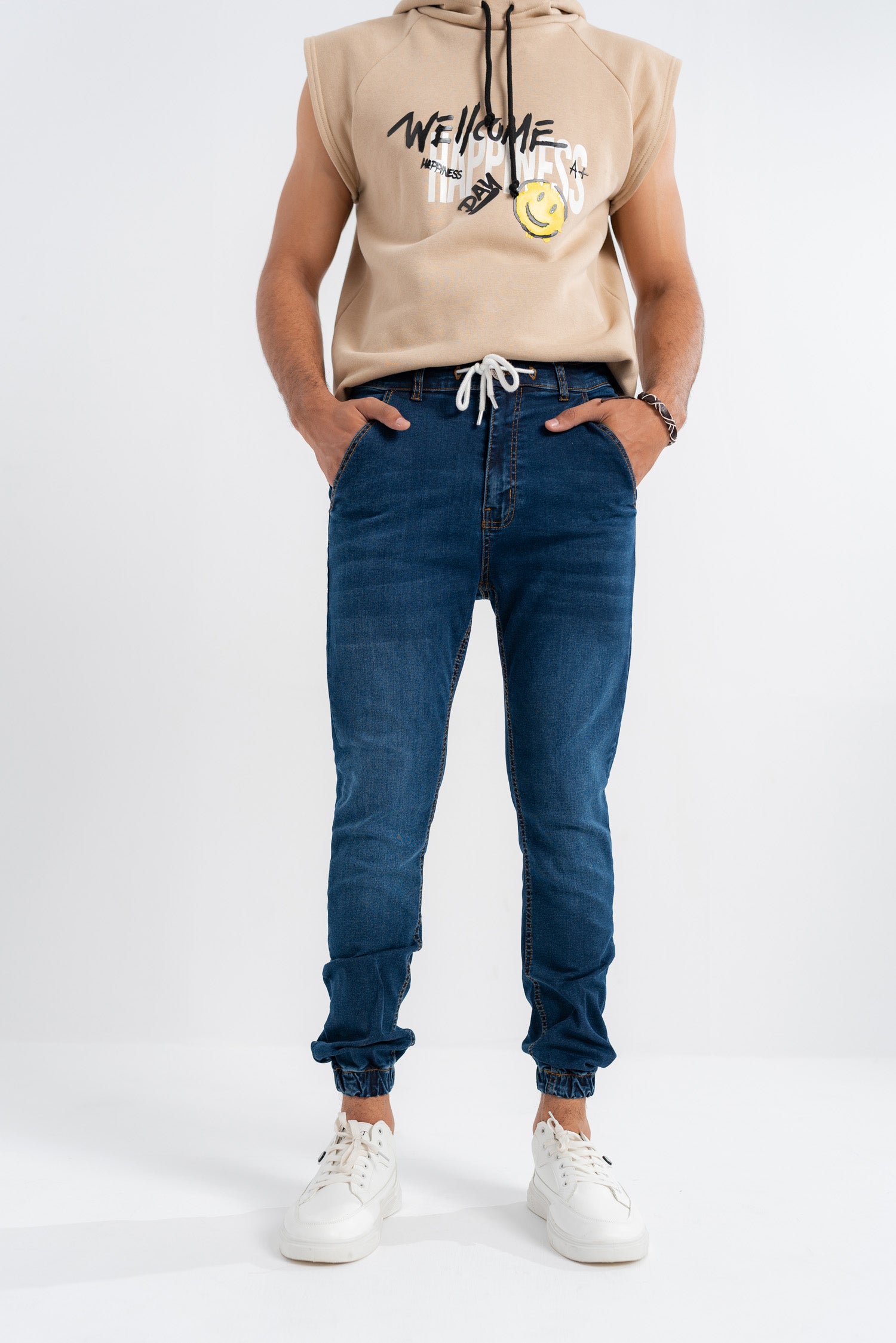 Blue Denim Jogger Jeans - Hustle N Holla