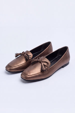 Bronze Metallic Loafers - Hustle N Holla