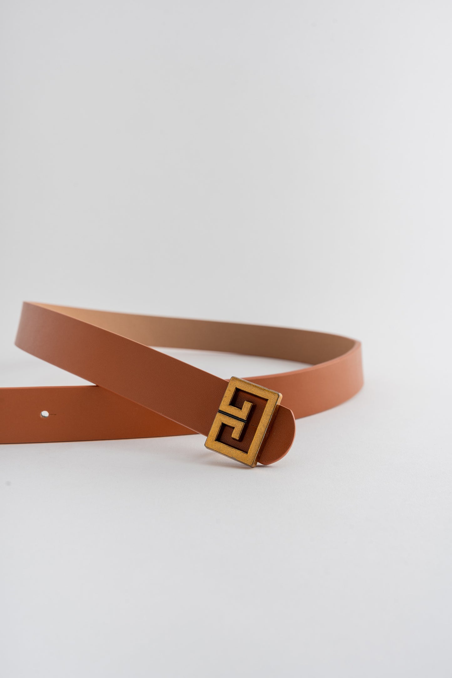 Brown Belt with Buckle Detail