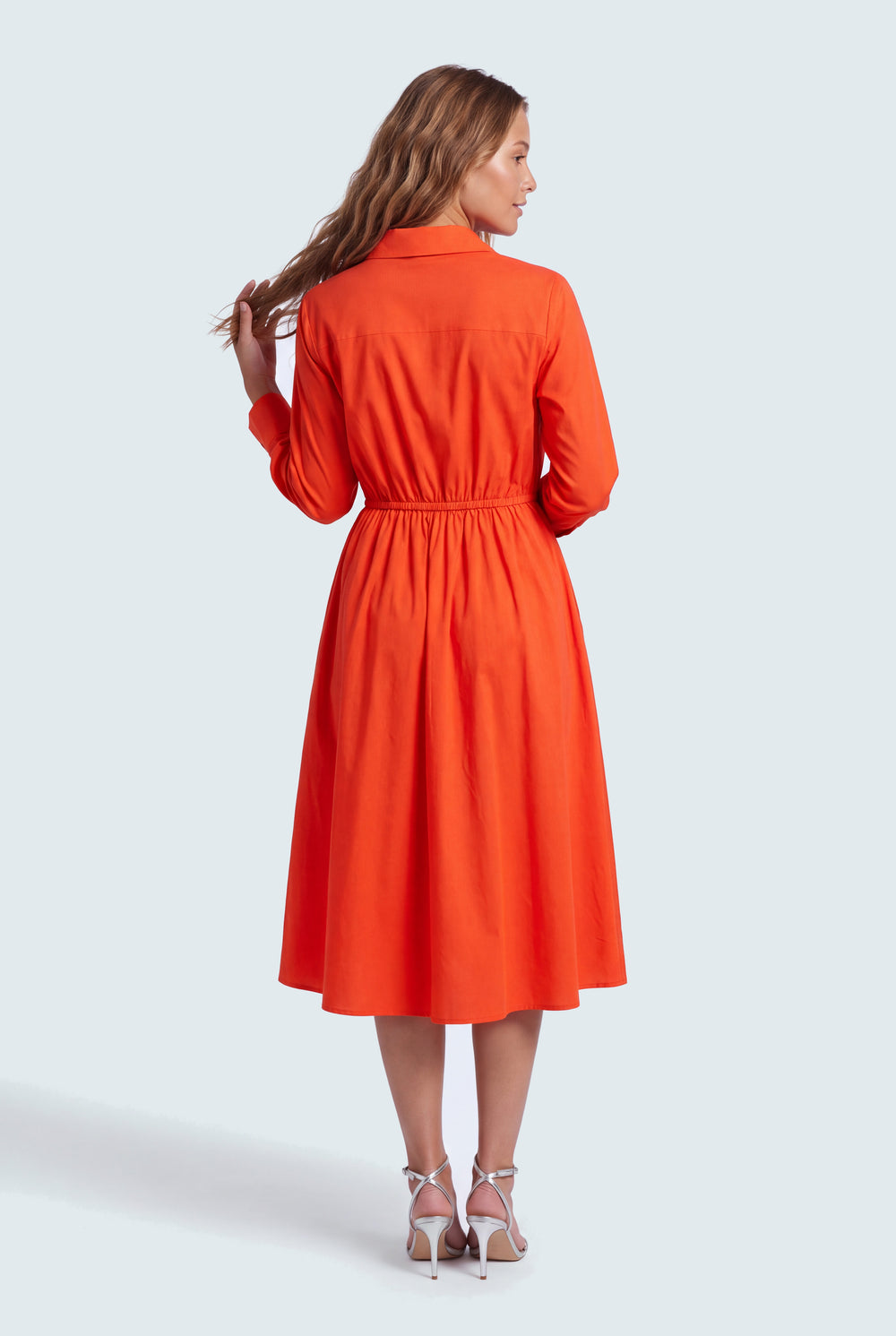 Button Down Orange Midi Dress - Hustle N Holla