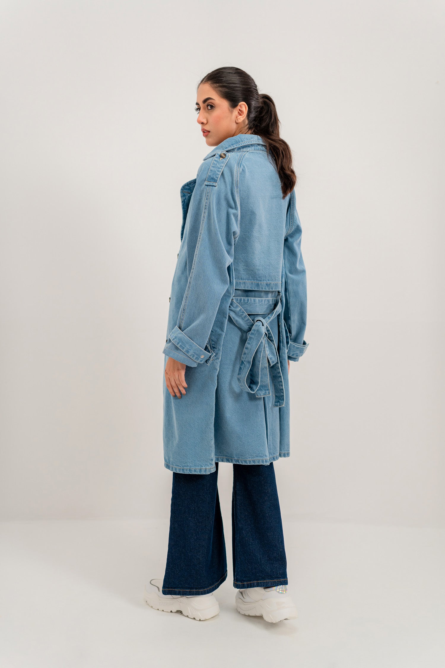 Blue Trench Coat - Hustle N Holla