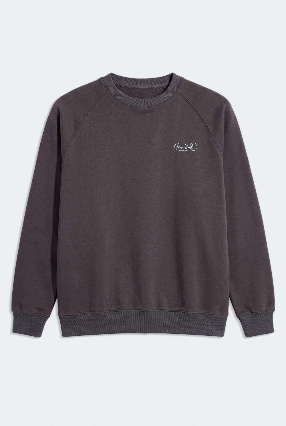 Charcoal Grey Relaxed Fit Raglan Graphic Sweatshirt - Hustle N Holla