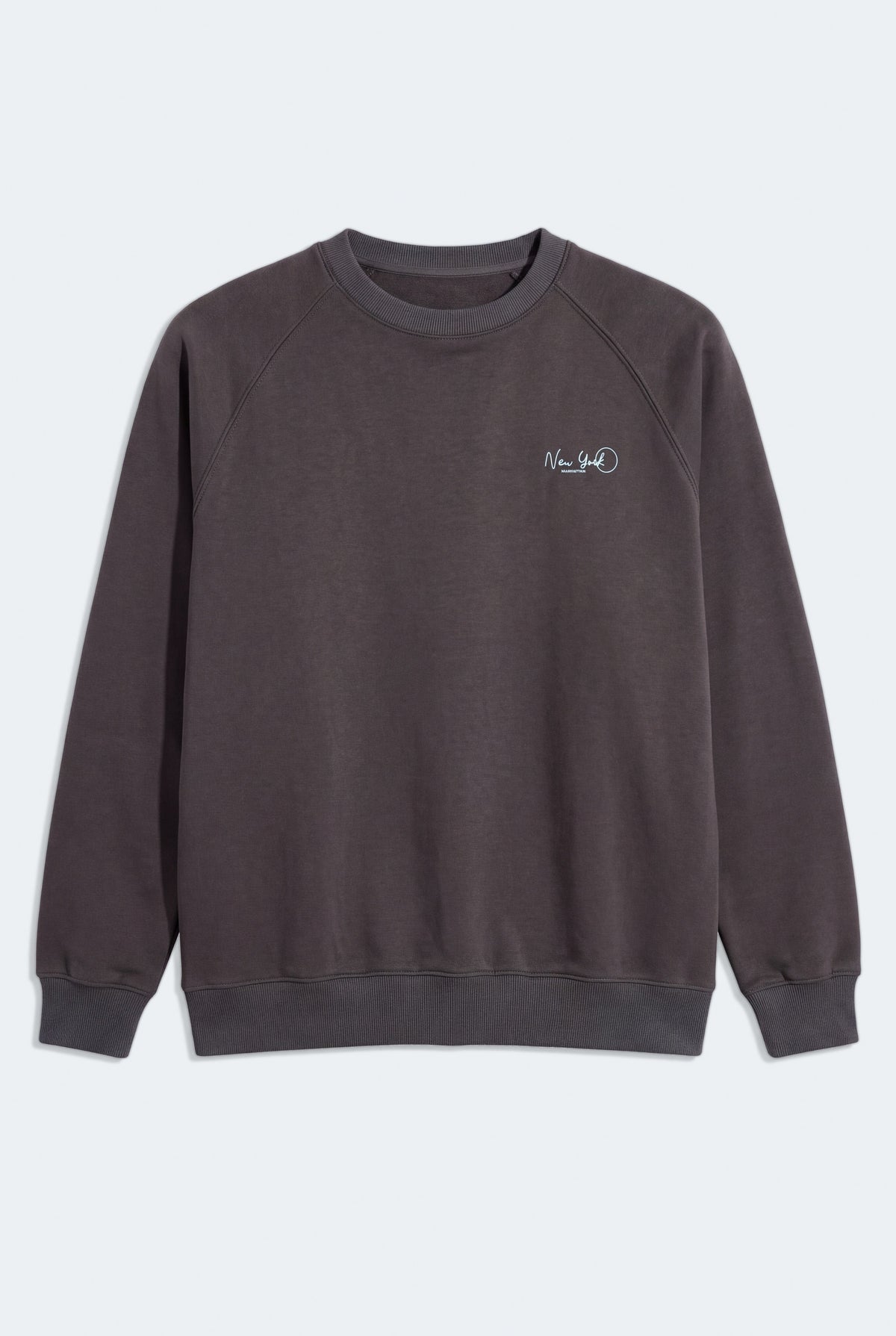 Charcoal Grey Relaxed Fit Raglan Graphic Sweatshirt - Hustle N Holla