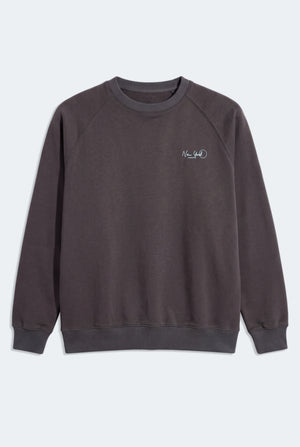 Charcoal Grey Relaxed Fit Raglan Graphic Sweatshirt - Hustle N Holla