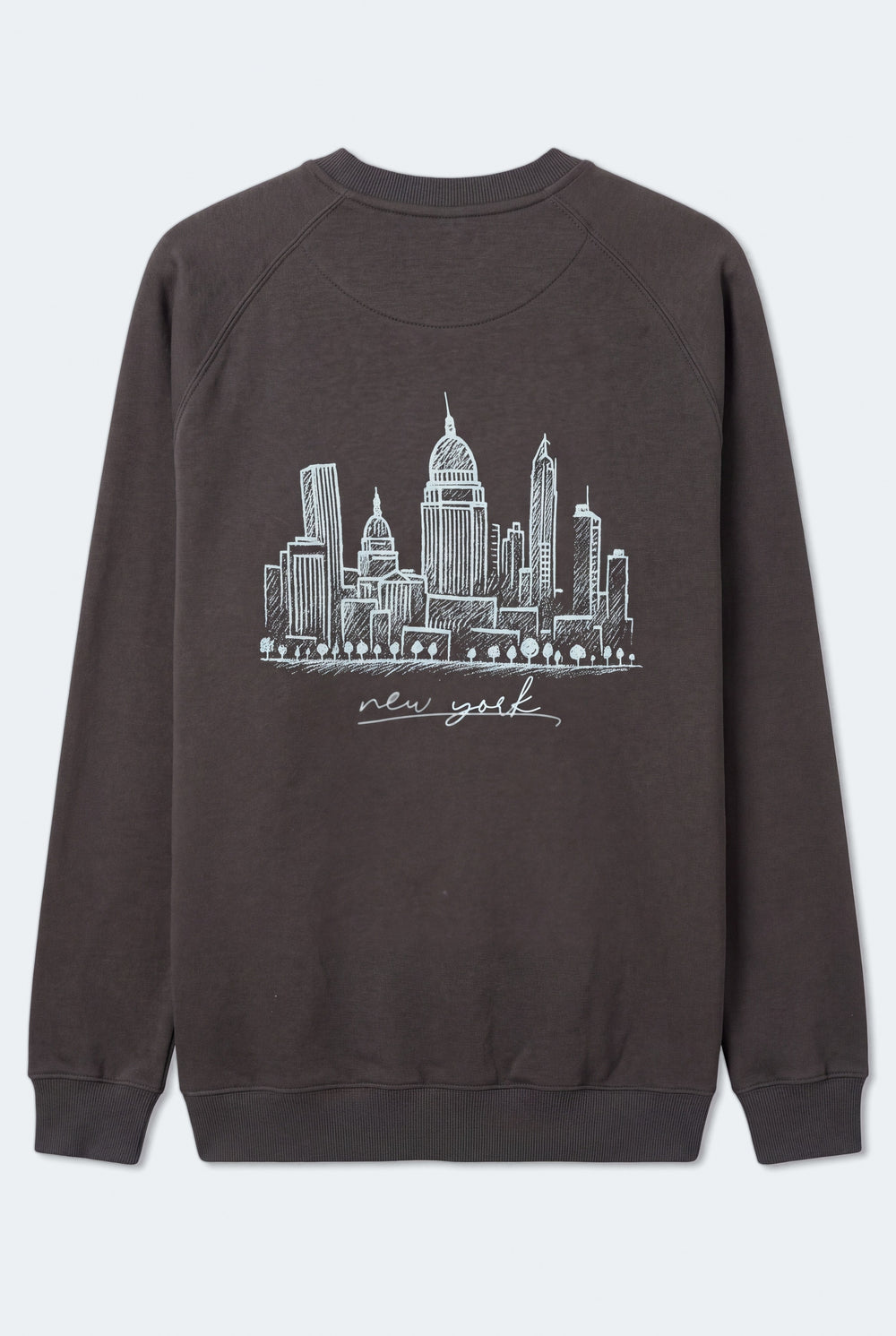 Charcoal Grey Relaxed Fit Raglan Graphic Sweatshirt - Hustle N Holla