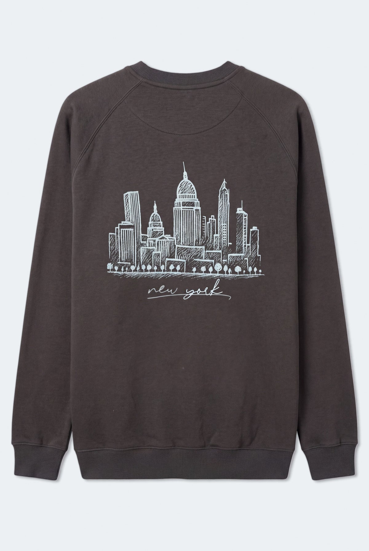 Charcoal Grey Relaxed Fit Raglan Graphic Sweatshirt - Hustle N Holla