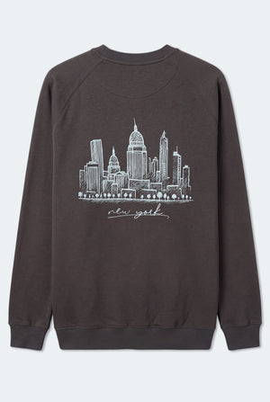 Charcoal Grey Relaxed Fit Raglan Graphic Sweatshirt - Hustle N Holla