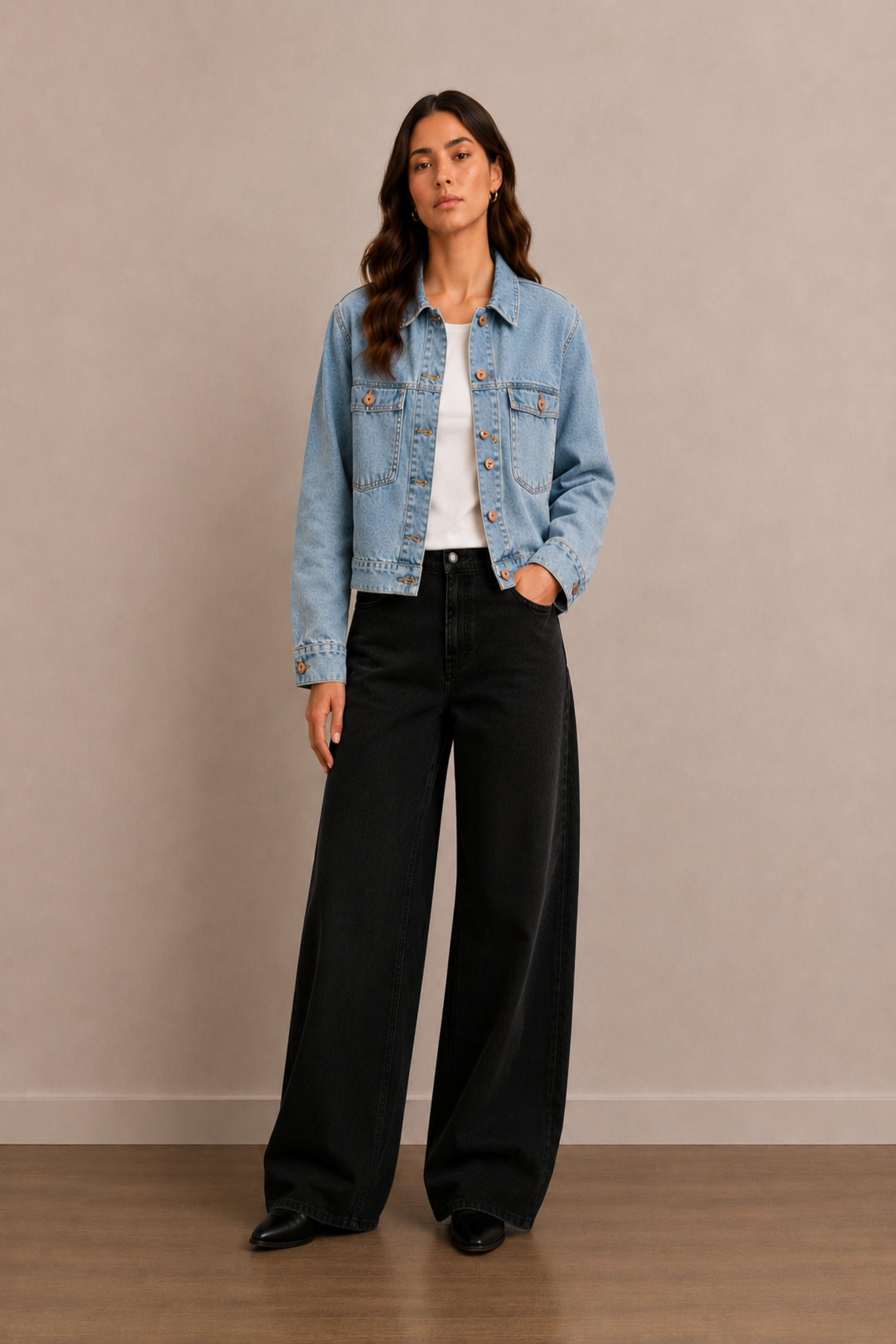 Blue Light Vintage Wash Crop Denim Jacket - Hustle N Holla