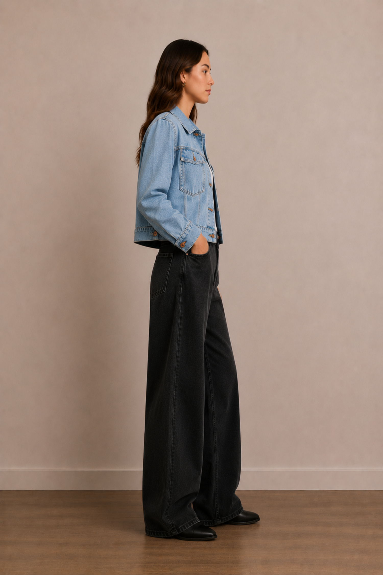 Blue Light Vintage Wash Crop Denim Jacket - Hustle N Holla