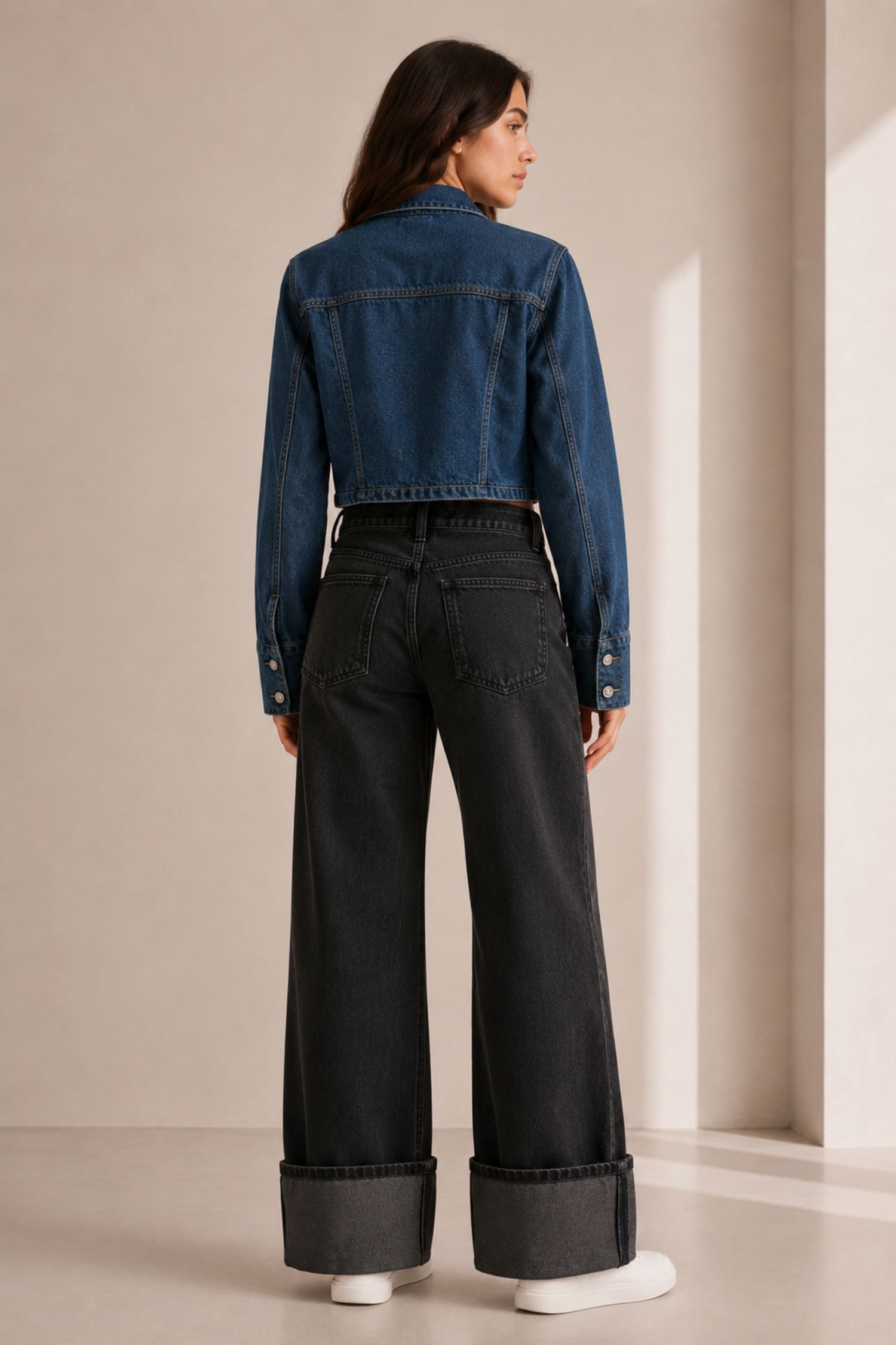 Blue Mid Wash Crop Denim Jacket - Hustle N Holla