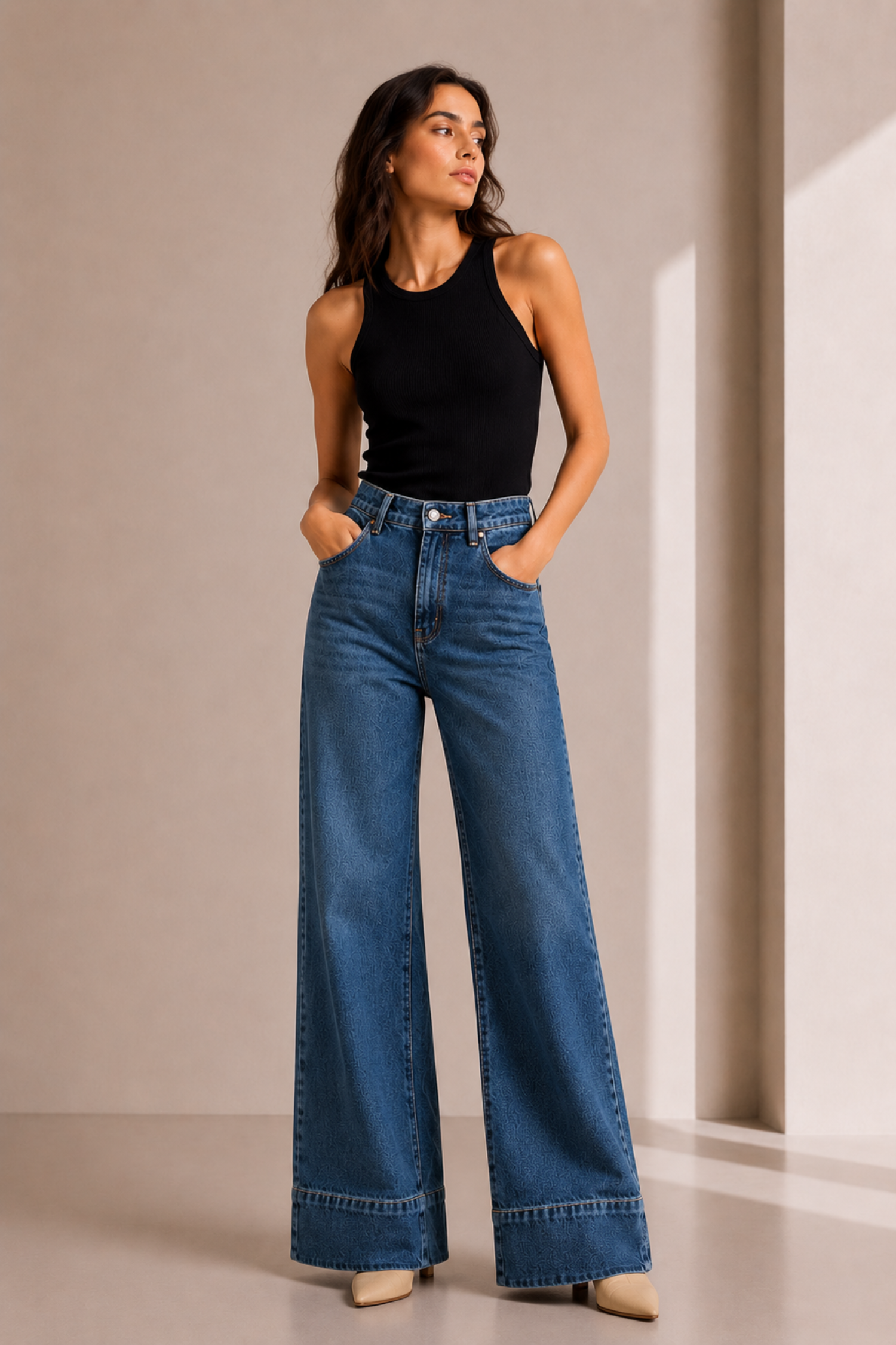 Blue Relaxed Fit Mid Wash Denim Jeans - Hustle N Holla