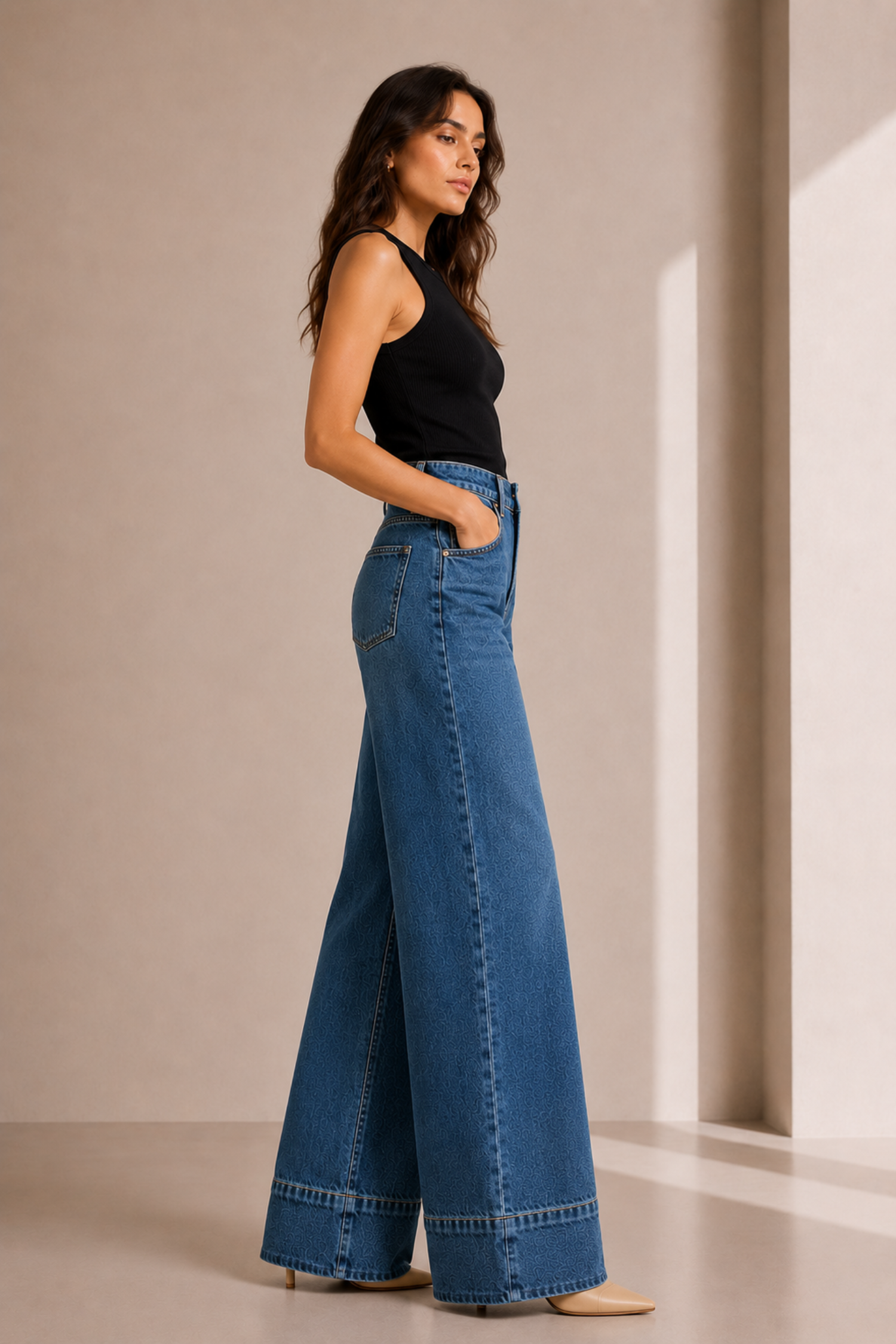 Blue Relaxed Fit Mid Wash Denim Jeans - Hustle N Holla