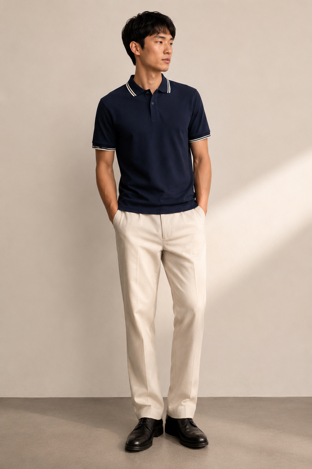 Navy Regular Fit Pique Polo - Hustle N Holla
