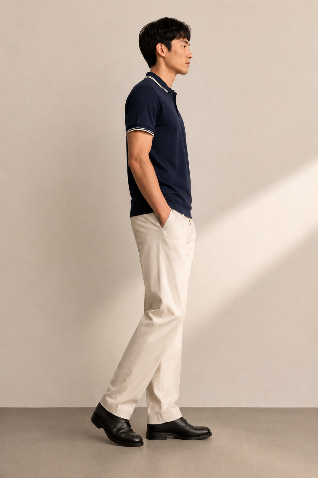 Navy Regular Fit Pique Polo - Hustle N Holla