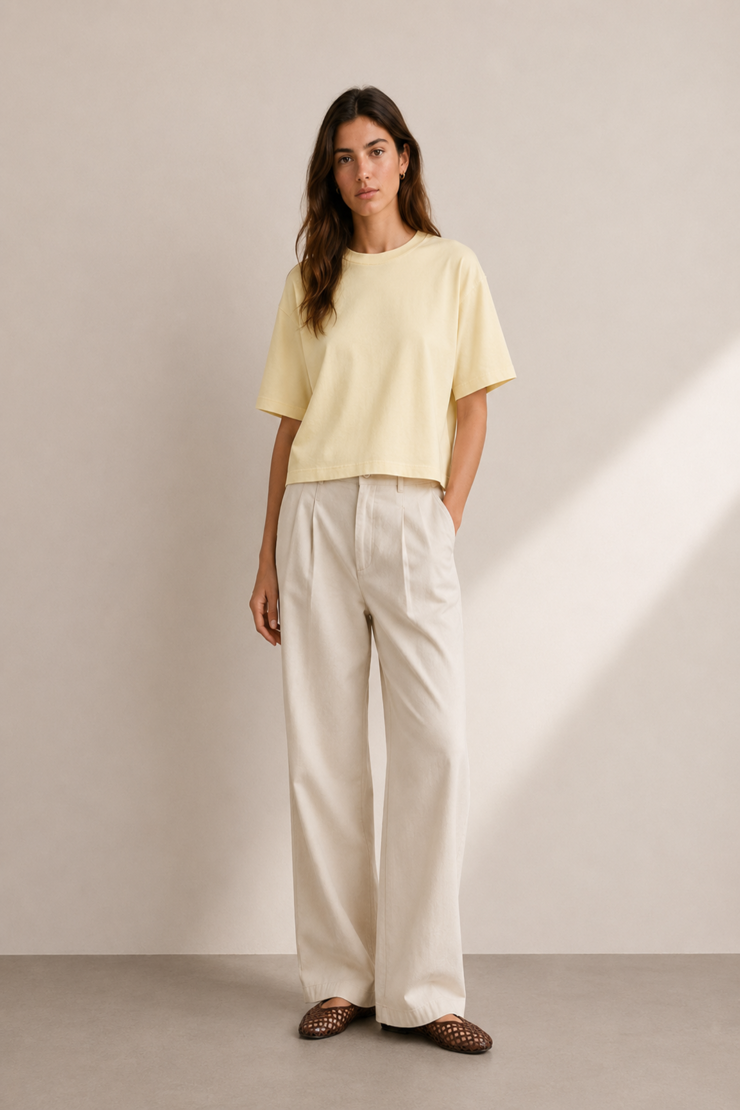 Buttermilk Oversized Basic T-Shirt - Hustle N Holla