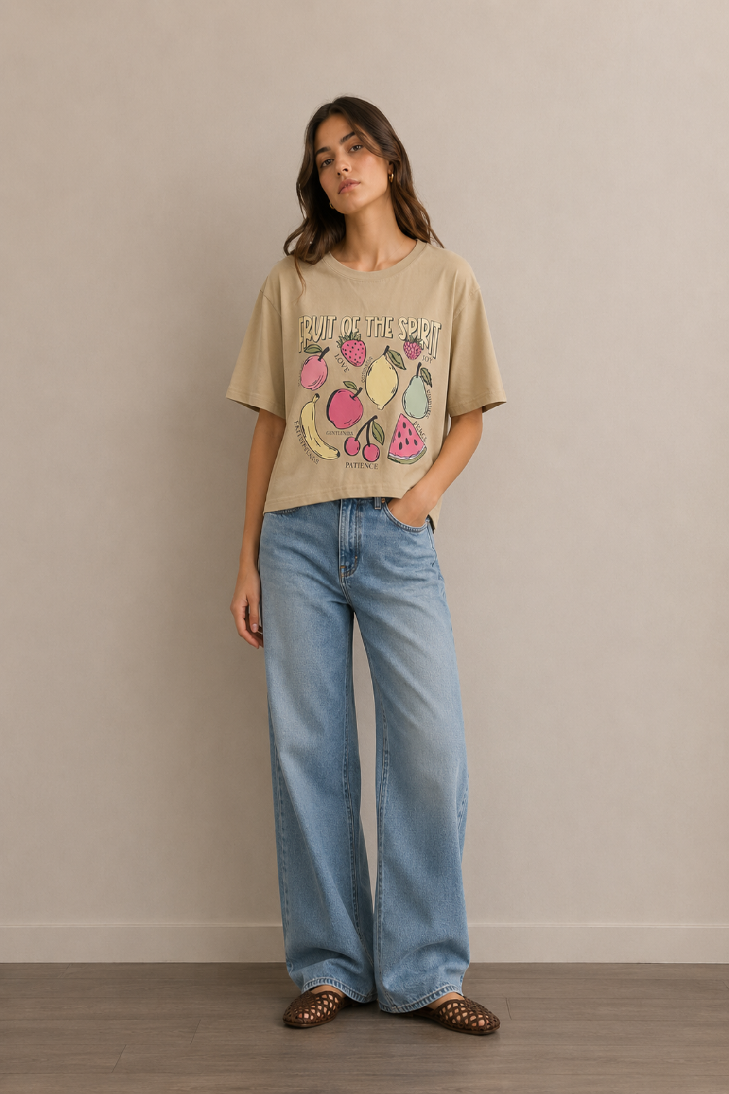 Beige Oversized Graphic T-Shirt - Hustle N Holla
