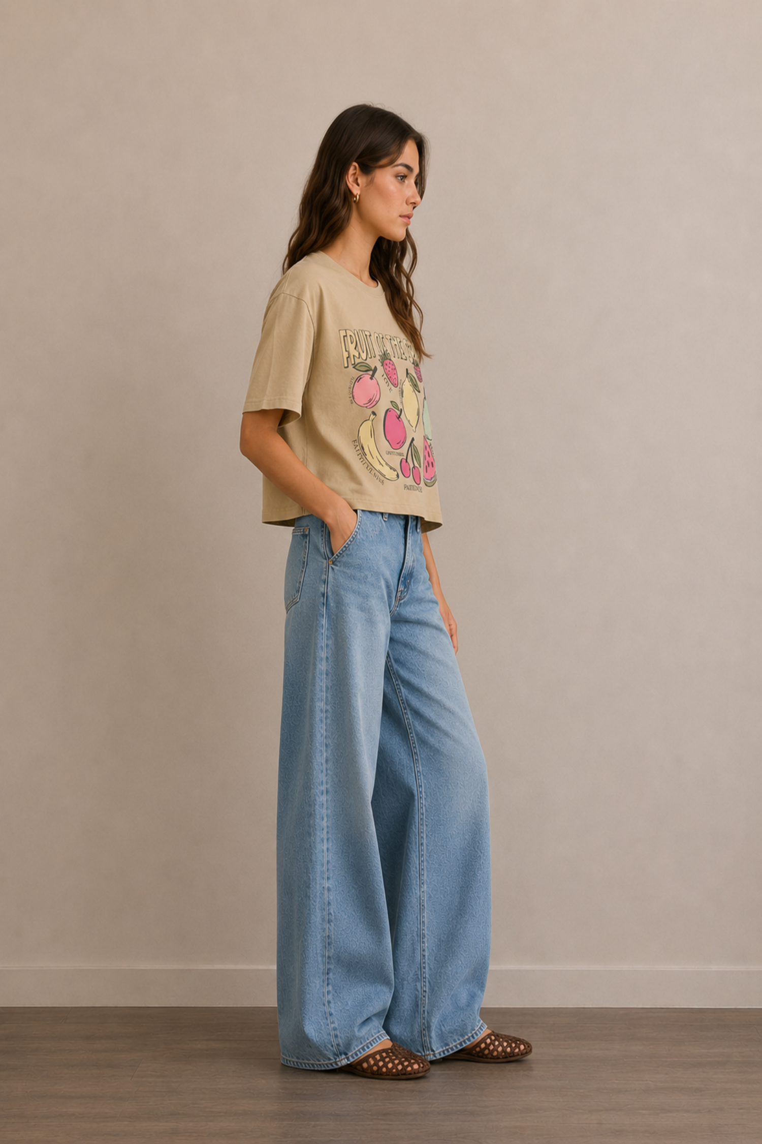 Beige Oversized Graphic T-Shirt - Hustle N Holla