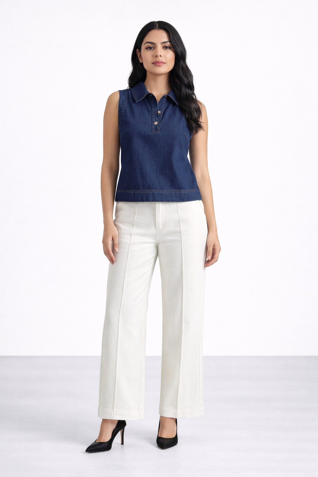 Dark Blue Relaxed Fit Denim Shirt - Hustle N Holla