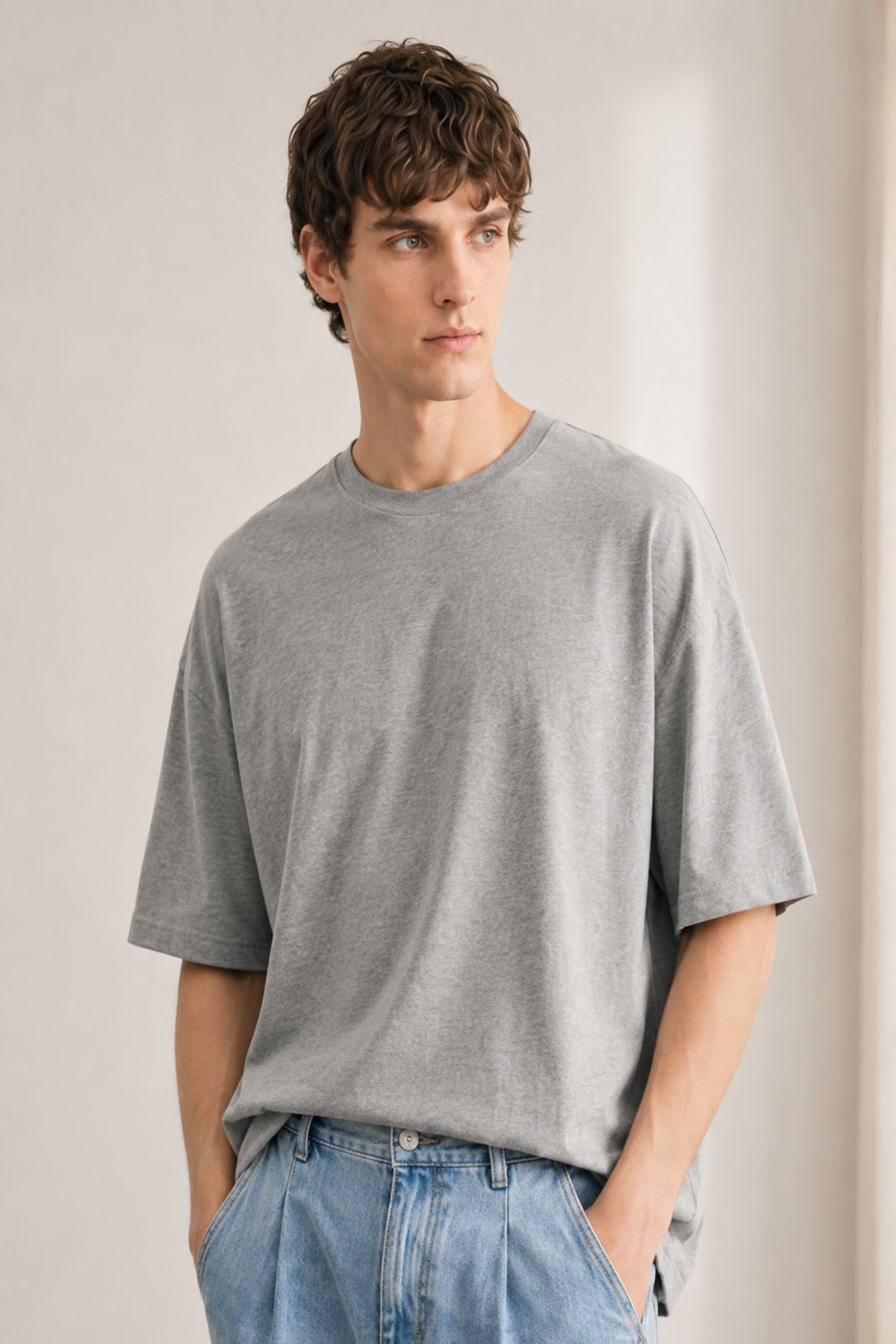Grey Oversized Basic T-Shirt - Hustle N Holla