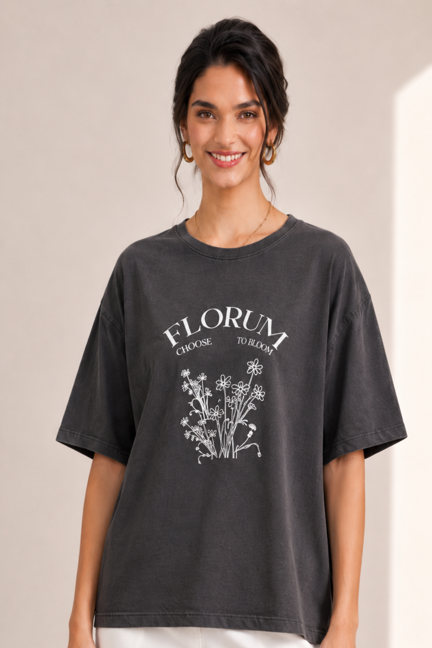 Grey Oversized T-Shirt - Hustle N Holla