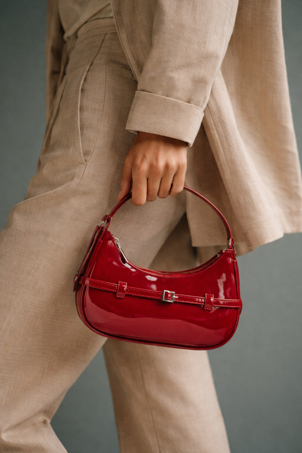 Red Baguette Bag - Hustle N Holla