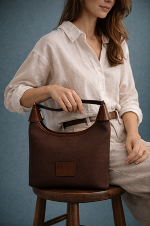 Coffee Curved Shoulder Bag - Hustle N Holla