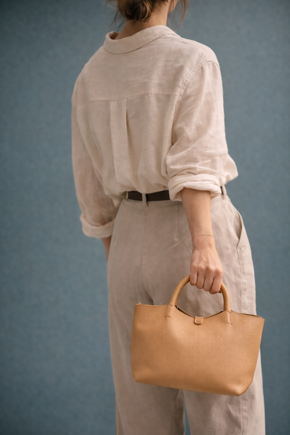Cream Medium Top Handle Tote Bag - Hustle N Holla