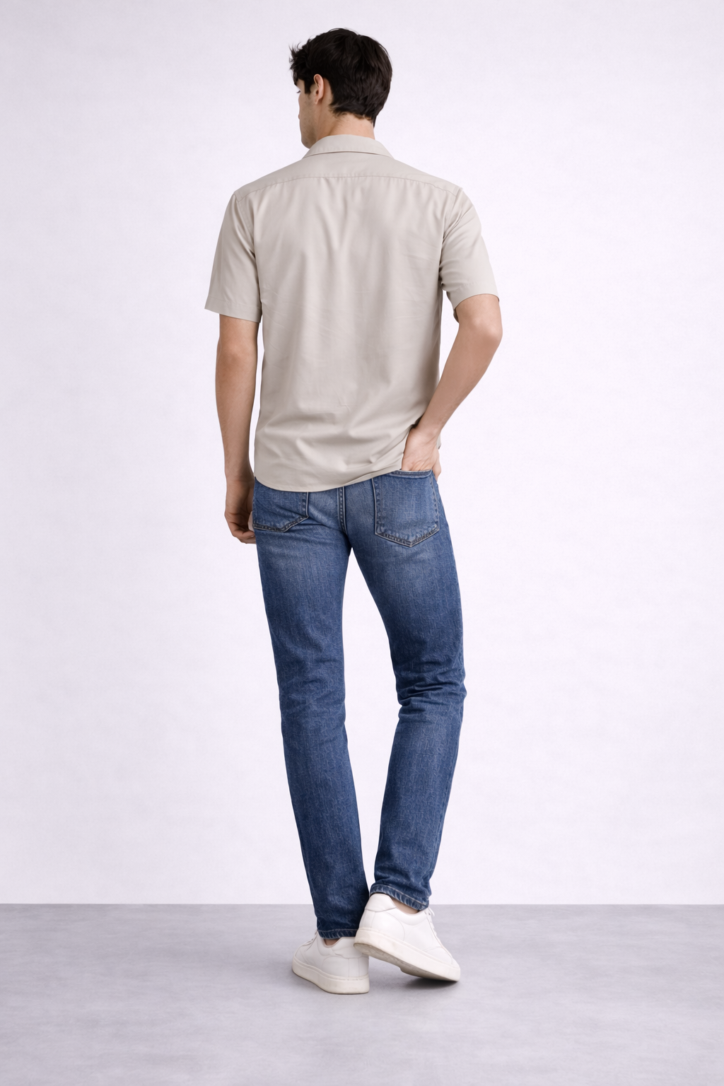 Sand Cuban Collar Relaxed Fit Cotton Shirt - Hustle N Holla