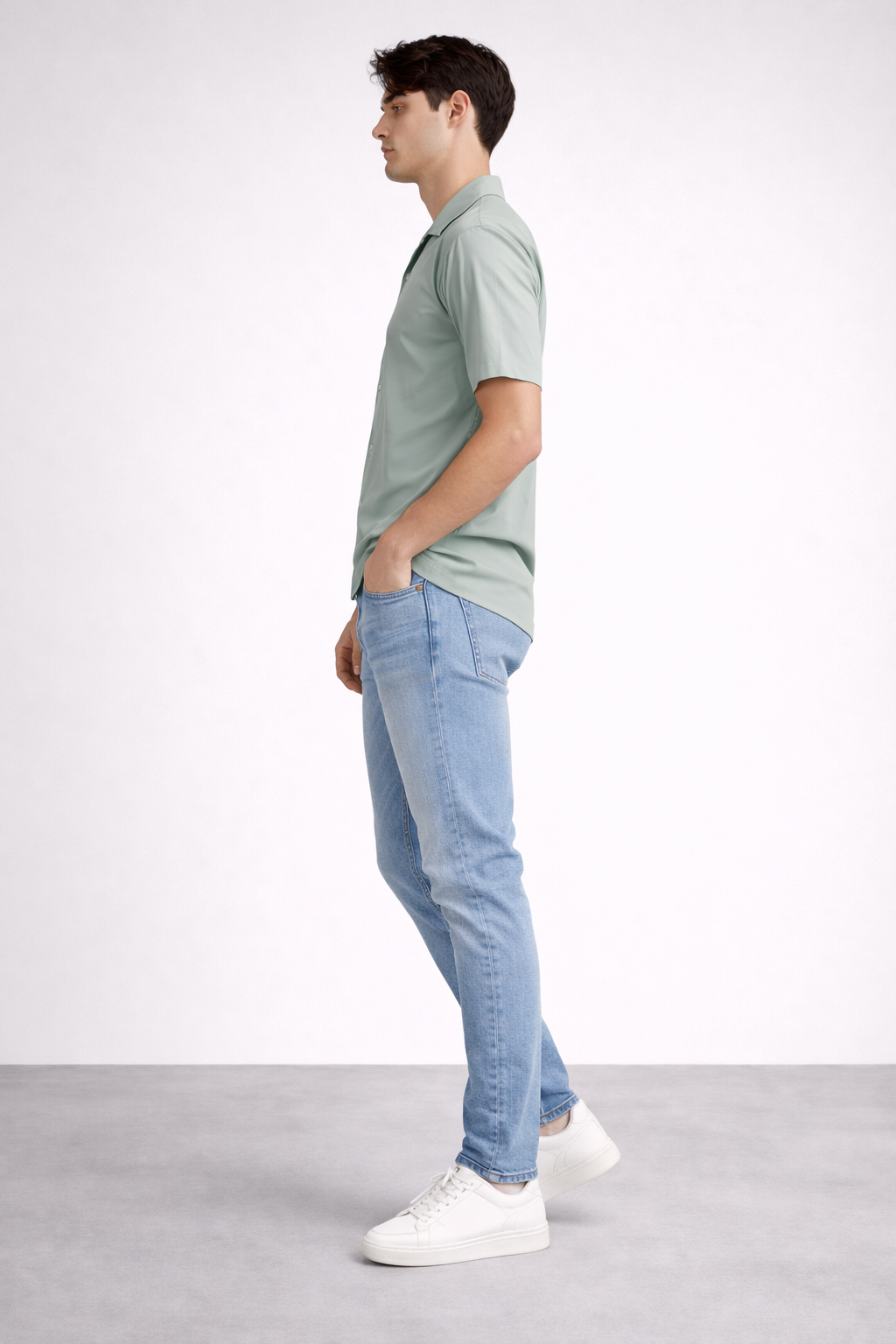 Mint Green Cuban Collar Relaxed Fit Cotton Shirt - Hustle N Holla