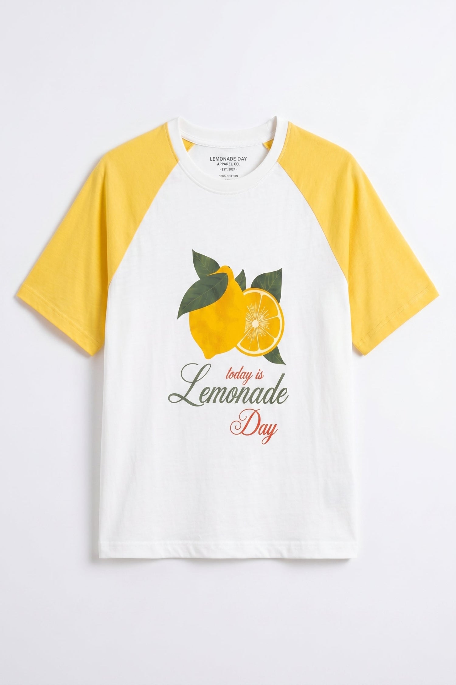 White & Yellow Raglan Graphic T-Shirt - Hustle N Holla