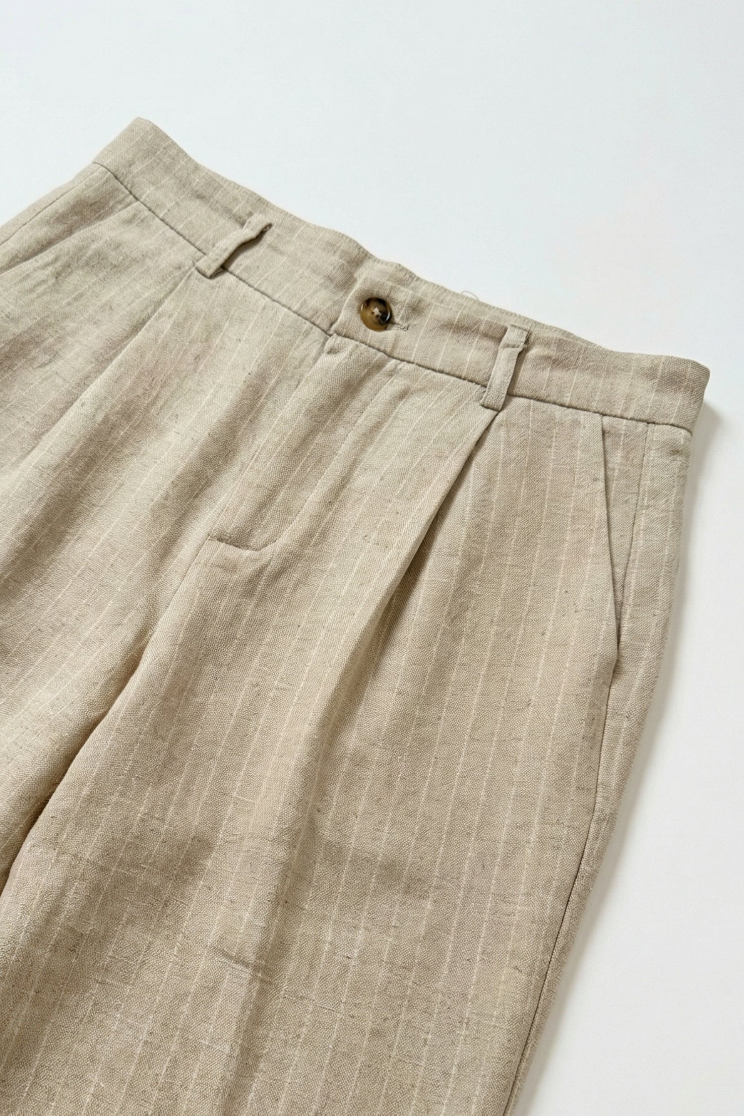 Cream Smart Tailored Straight Fit Minor Fault Trousers - Hustle N Holla