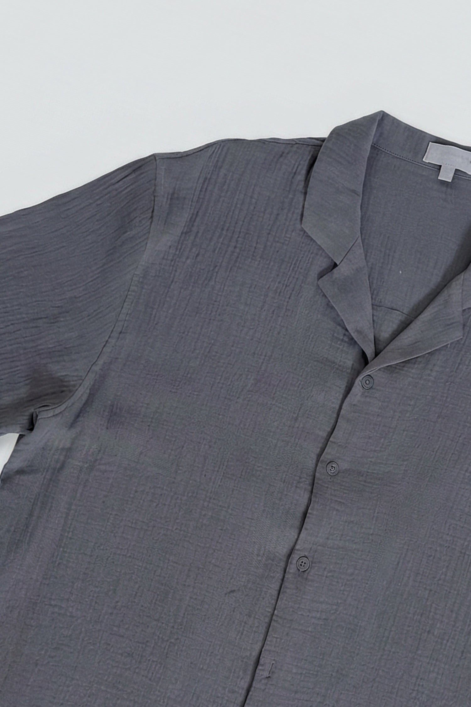 Grey Regular Fit Cheesecloth Shirt - Hustle N Holla