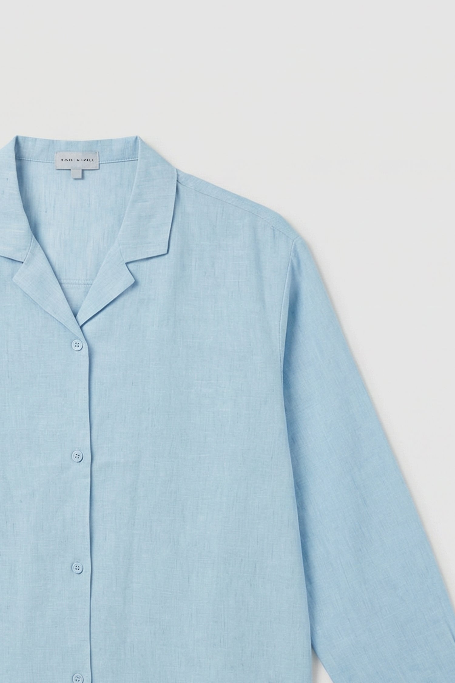 Blue Long Sleeves Loose Fit Shirt - Hustle N Holla
