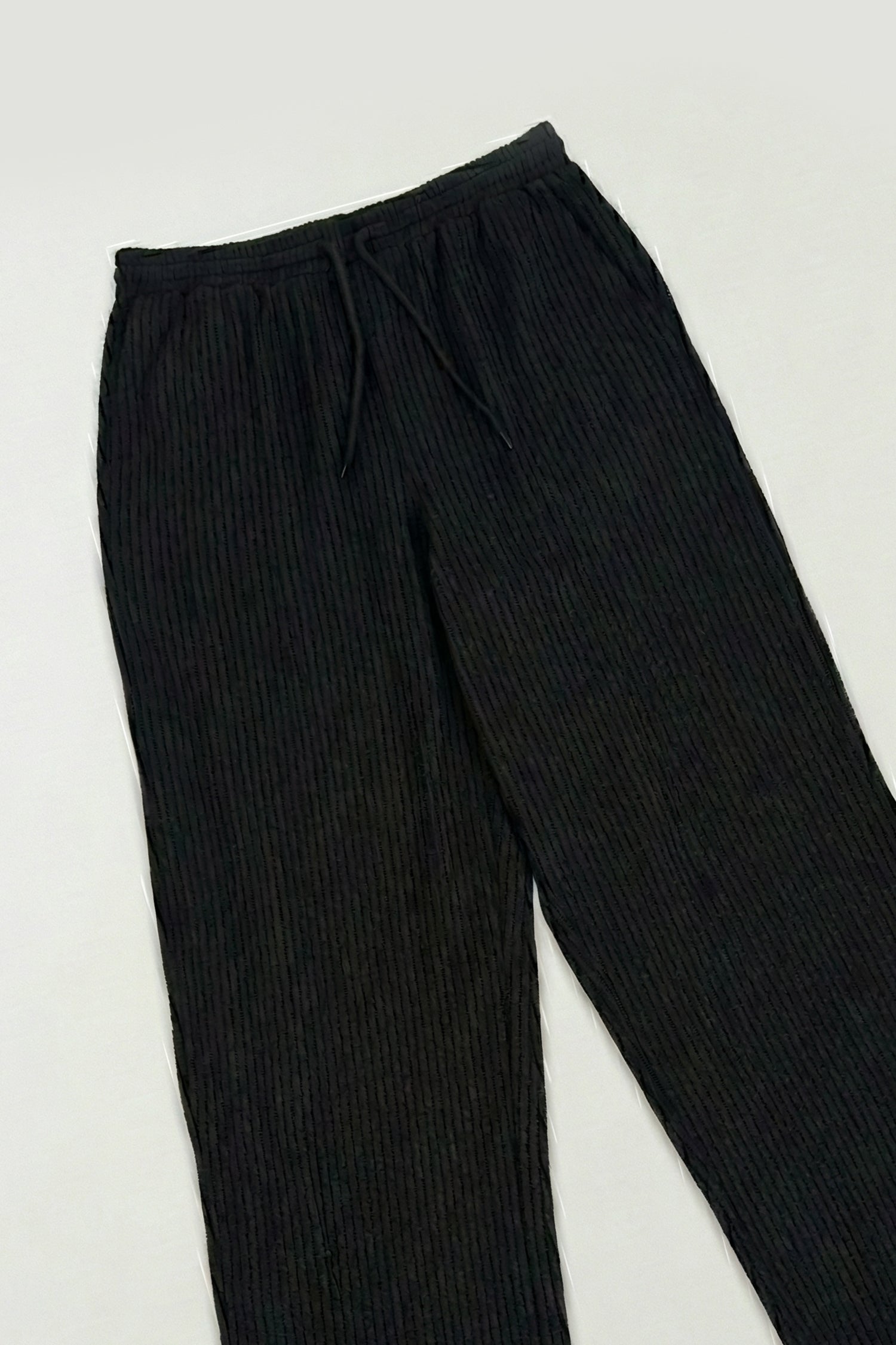 Black Linen Blend Straight Fit Premium Trousers - Hustle N Holla