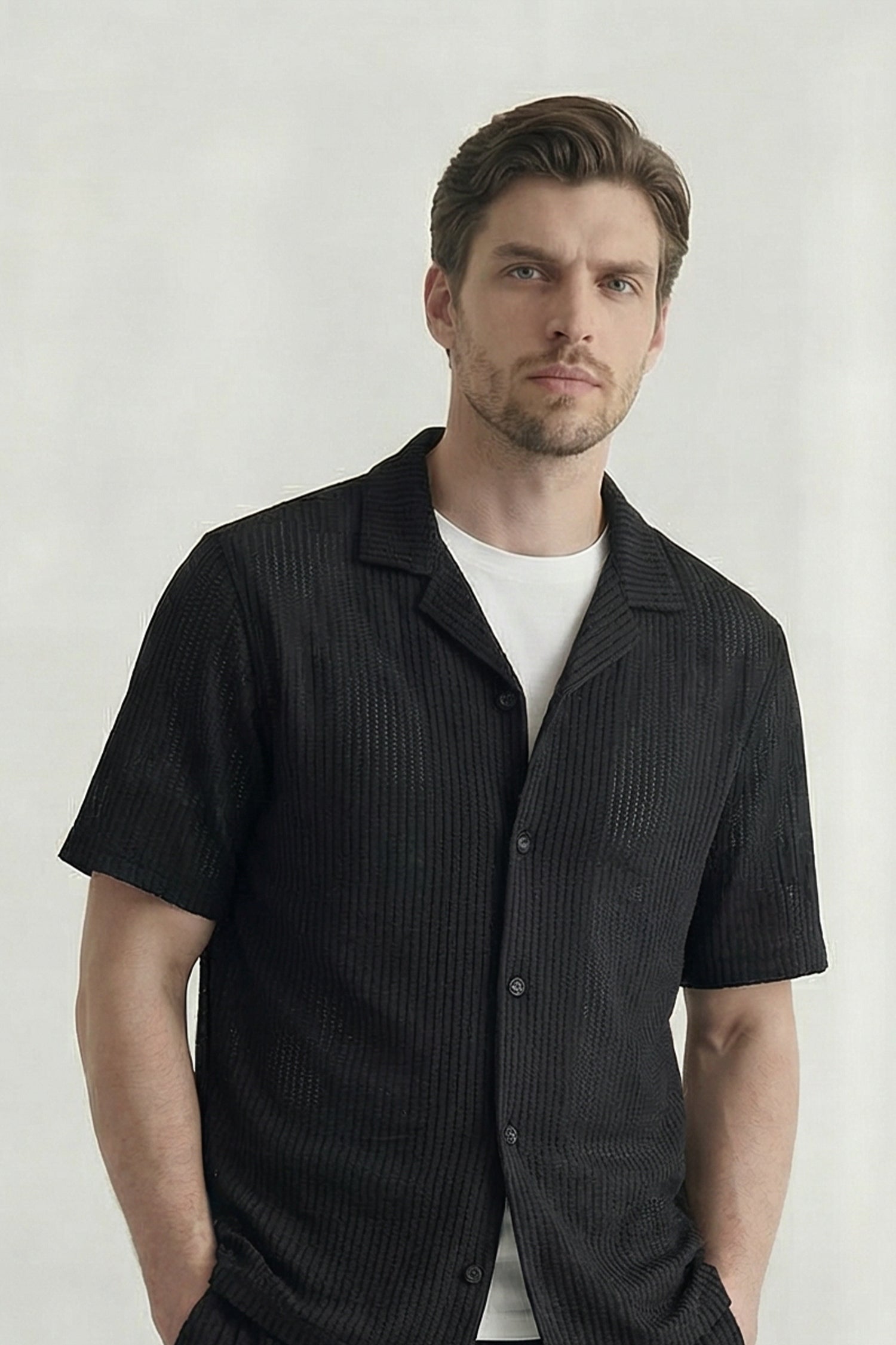 Black Regular Fit Short Sleeve Shirt - Hustle N Holla