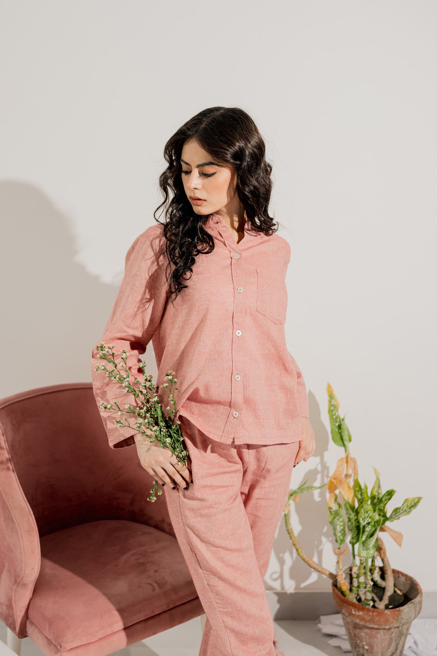 Coral Pink Button-down Minor Fault Shirt