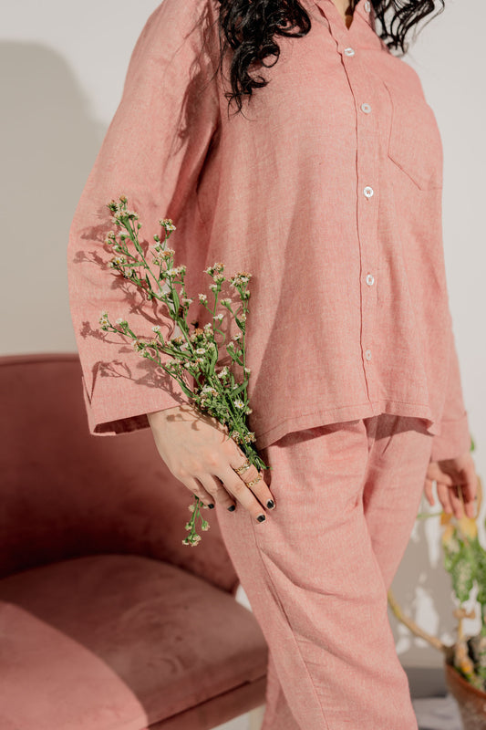 Coral Pink Button-down Shirt