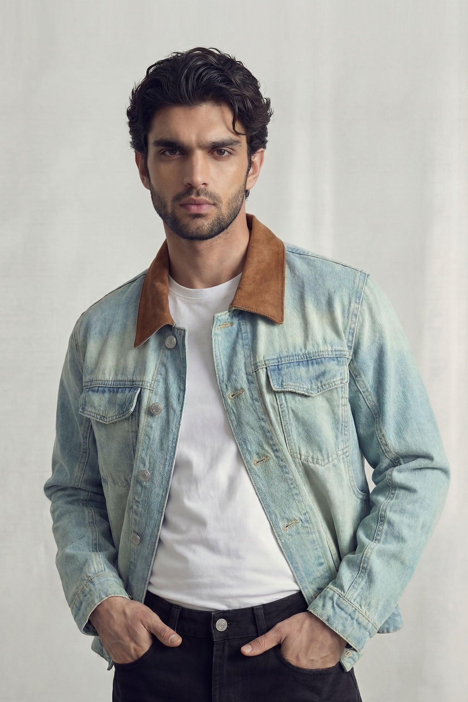 Blue Vintage Washed Relaxed Fit Denim Jacket - Hustle N Holla