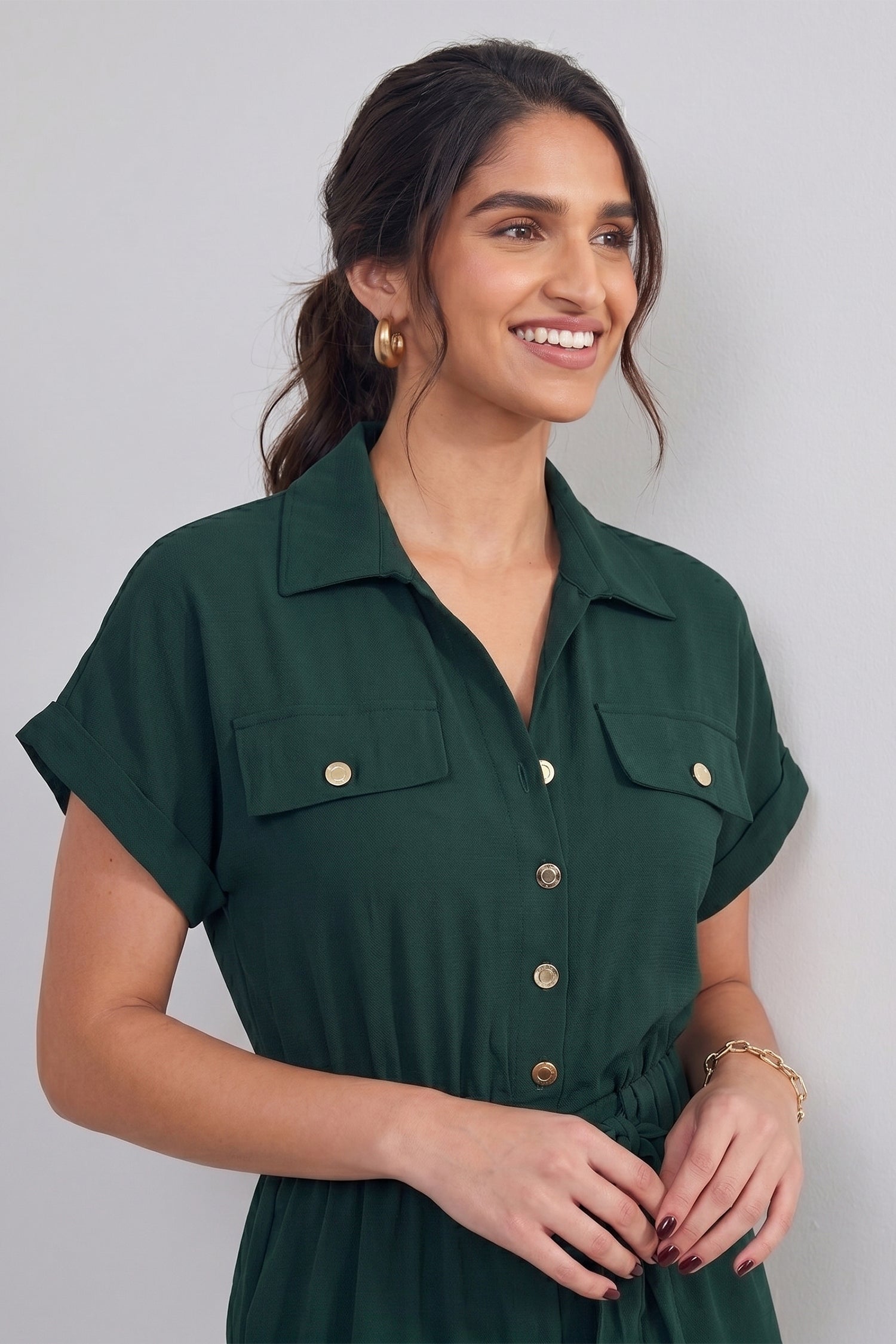 Teal Green Short Sleeve Jumpsuit - Hustle N Holla