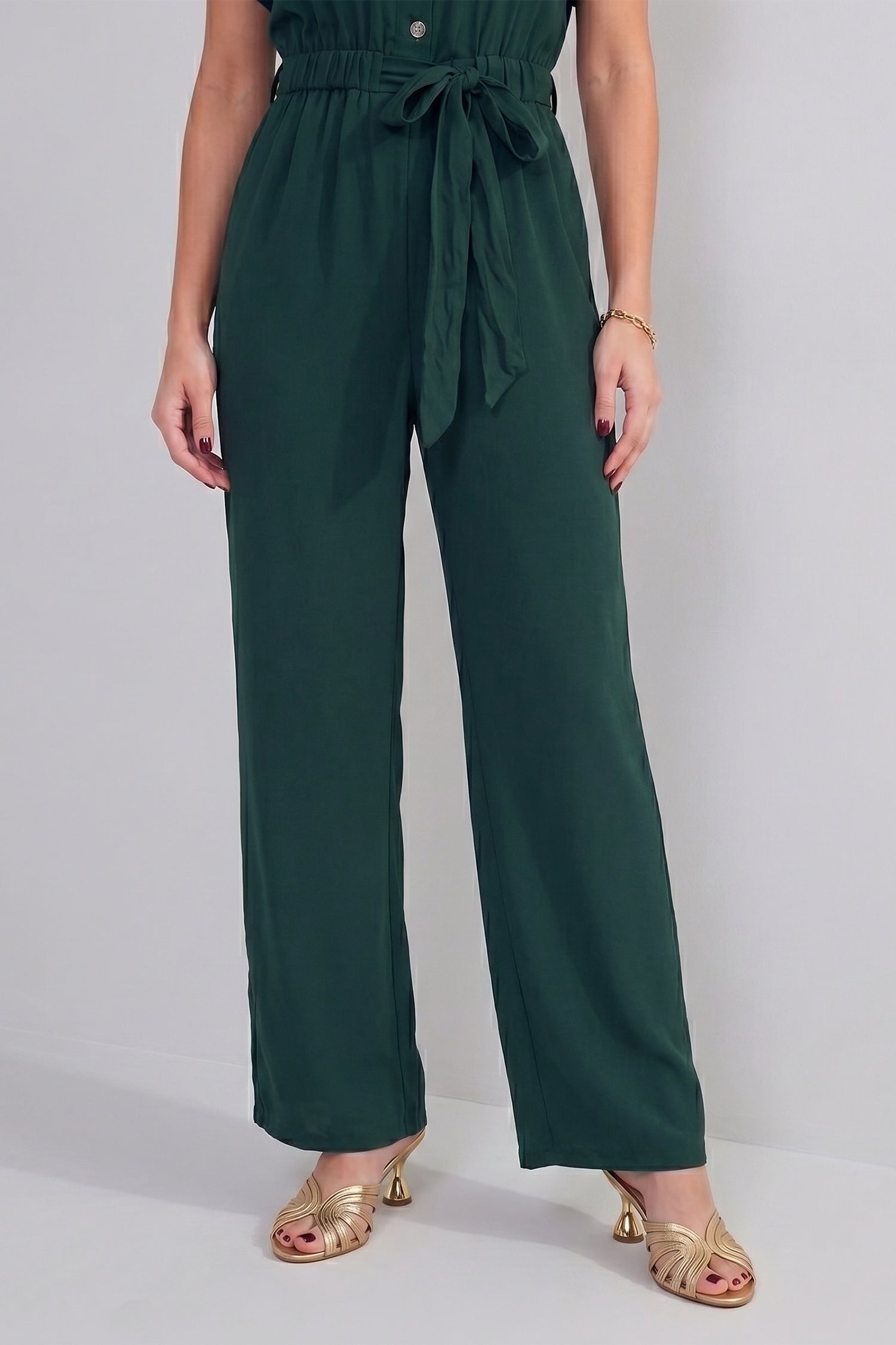 Teal Green Short Sleeve Jumpsuit - Hustle N Holla