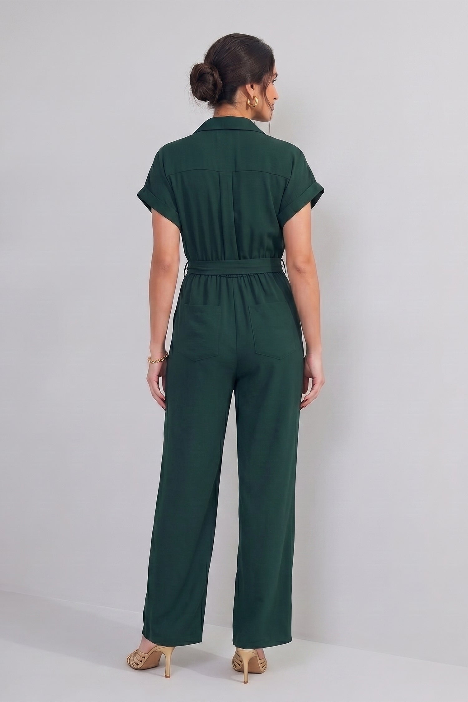 Teal Green Short Sleeve Jumpsuit - Hustle N Holla