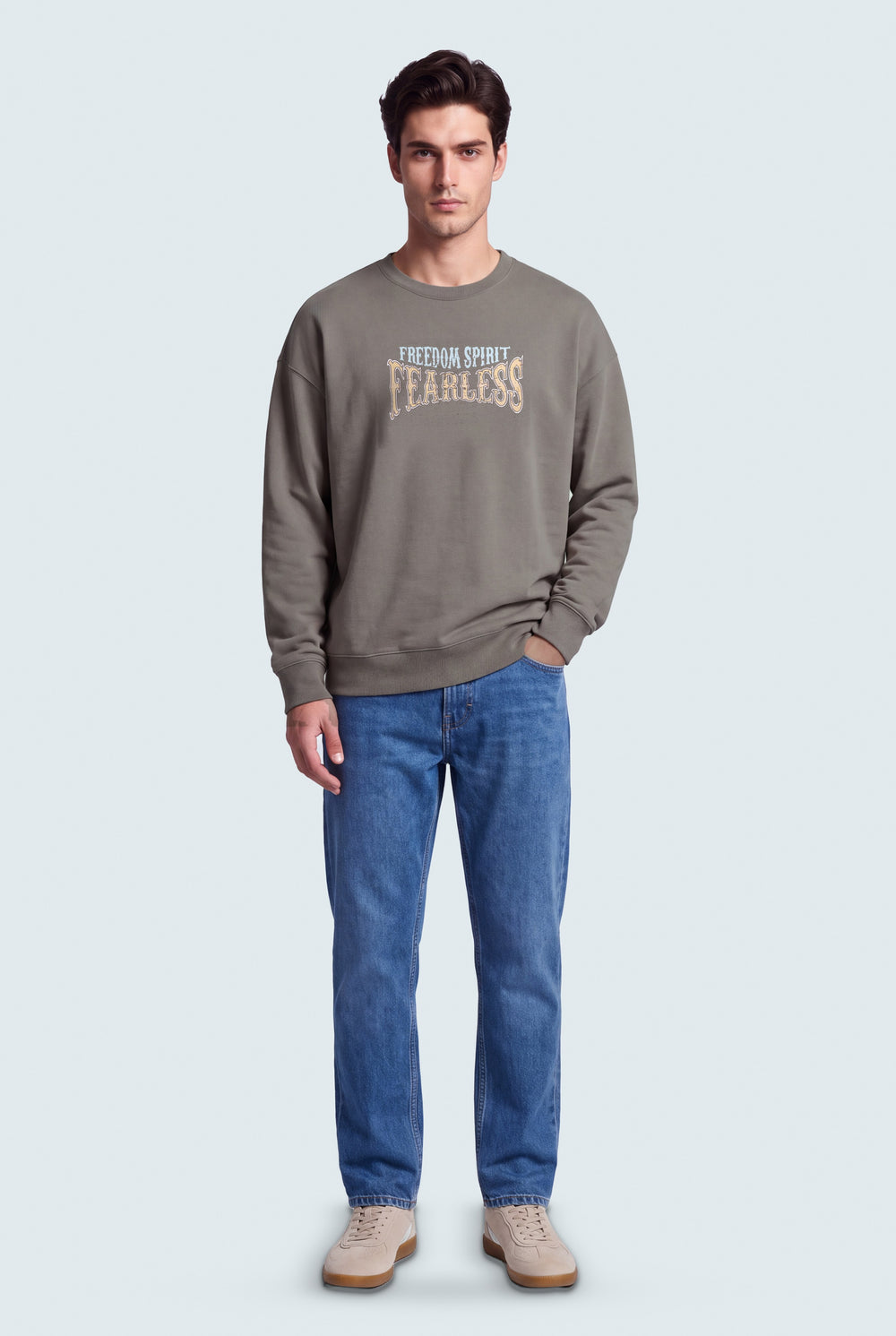 Dusty Olive Oversized Graphic Sweatshirt - Hustle N Holla