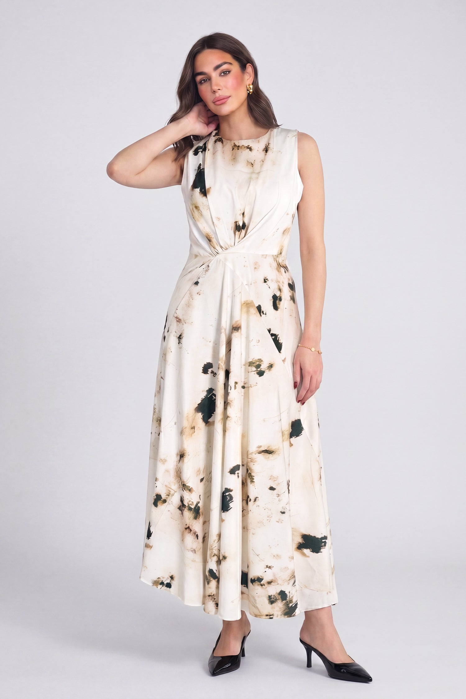 Eggshell White Draped Evening Dress - Hustle N Holla