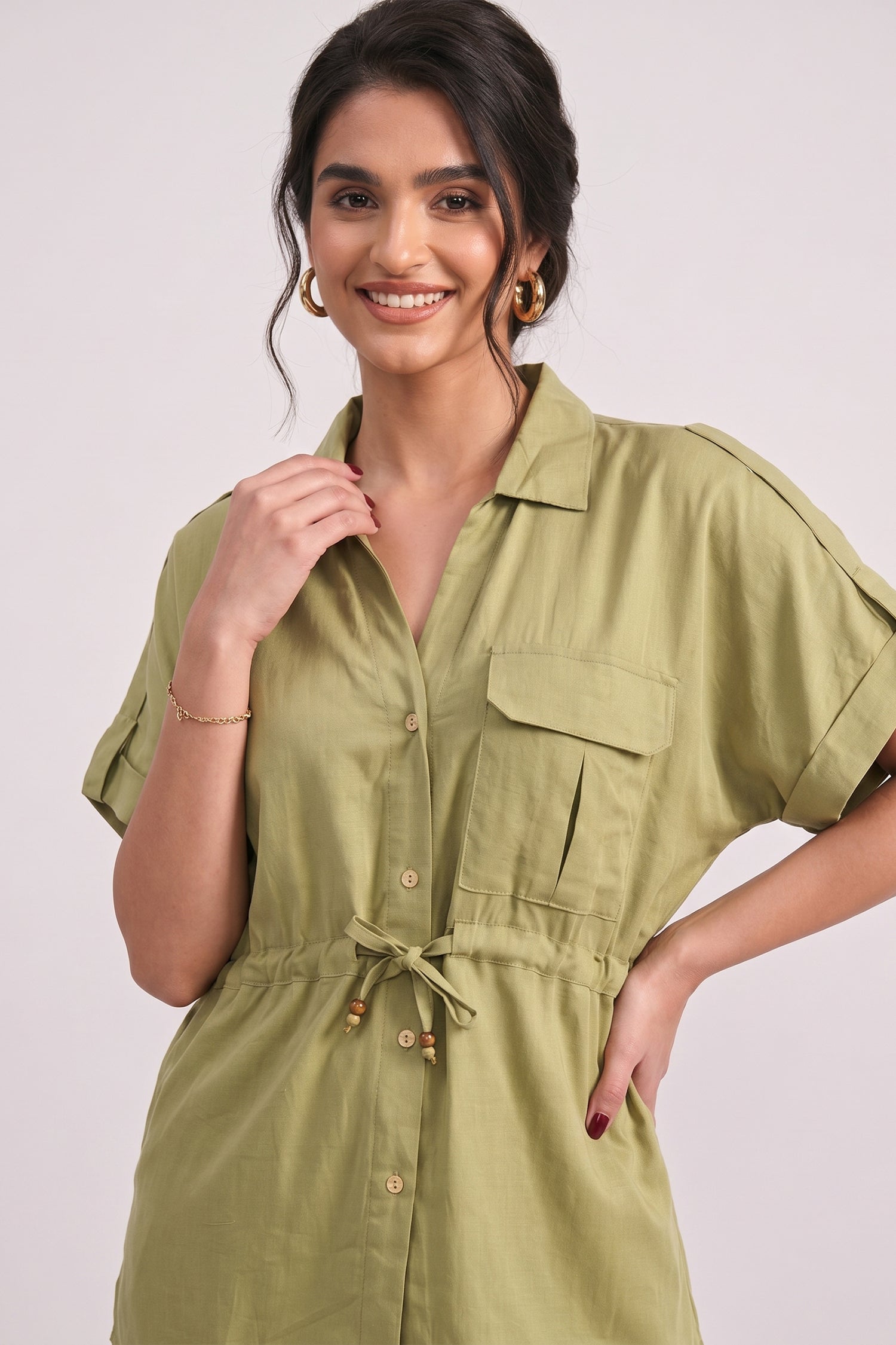 Sage Green Silk Wide leg Trousers - Hustle N Holla