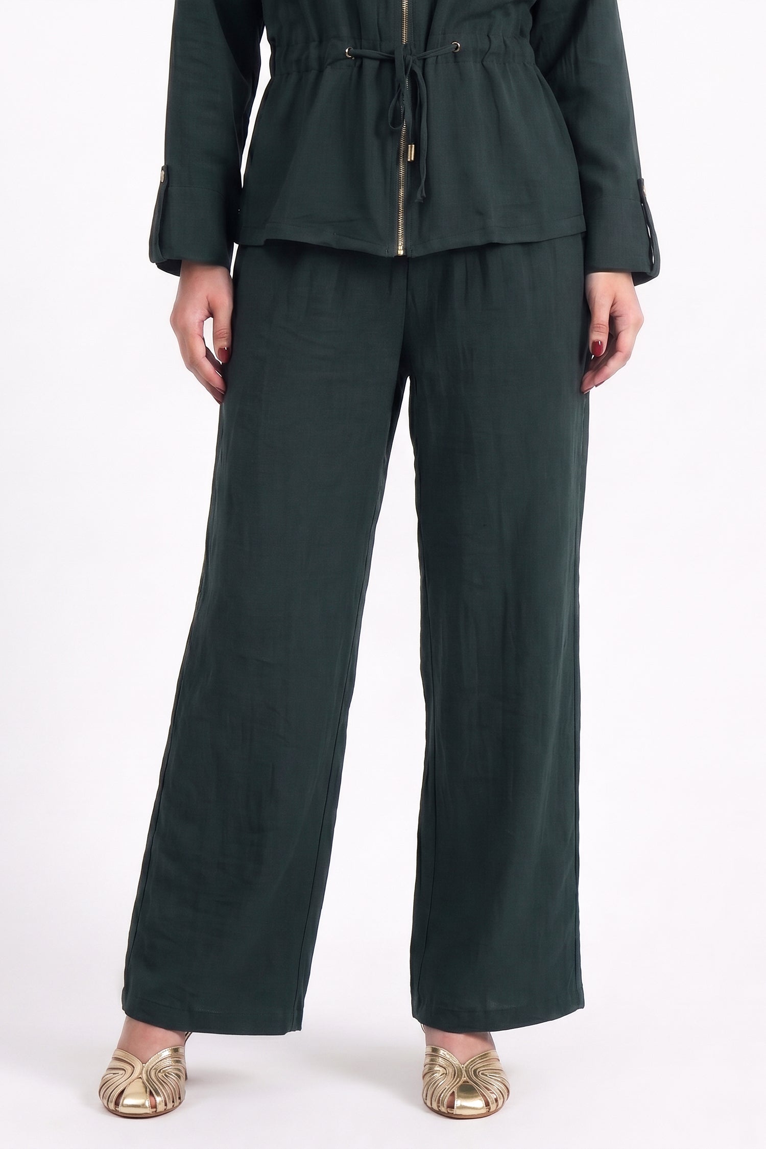 Teal Front Zipper Relaxed Fit Collared Top - Hustle N Holla