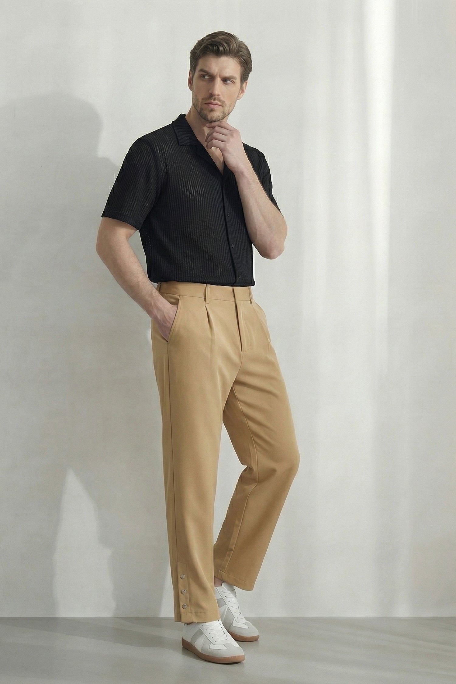 Tan Loose Fit Premium Trousers - Hustle N Holla