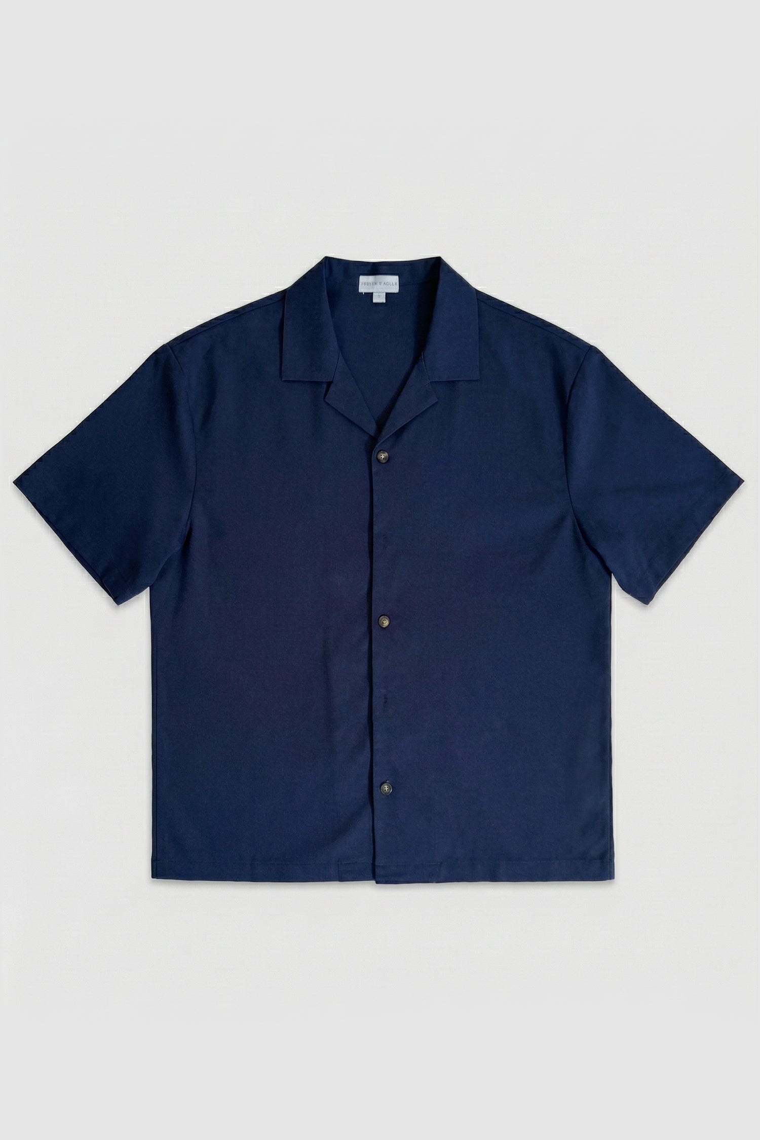 Navy Linen Blend Short Sleeves Shirts - Hustle N Holla