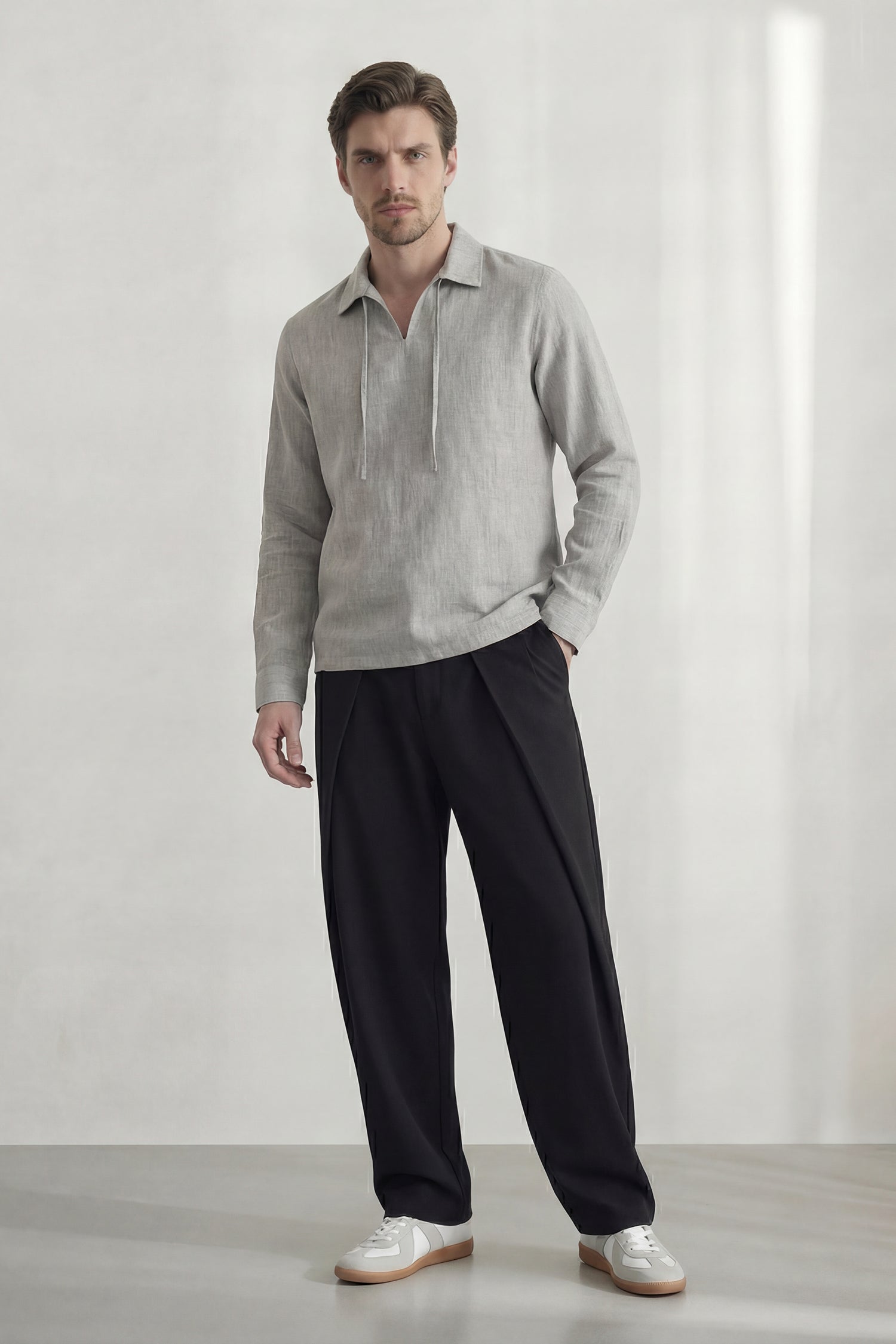 Grey Loose Fit Full Sleeve Shirt - Hustle N Holla