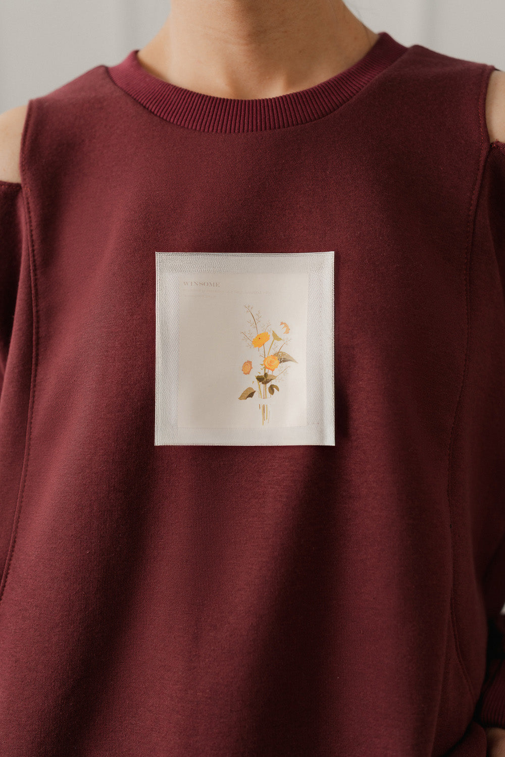 Burgundy Relaxed Fit Graphic Sweatshirt